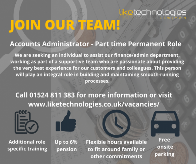 Accounts Administrator job vacancy in Lancaster
